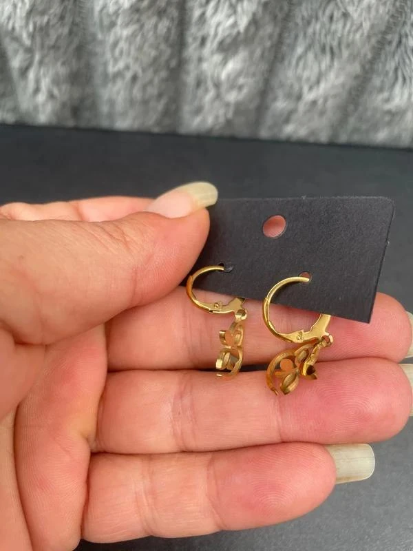 Boucles d’oreilles « cœur de feuilles » – photo 3